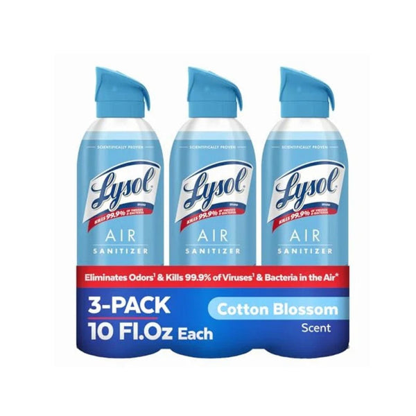3 Pack Lysol Air Sanitizer Spray Odor Eliminator