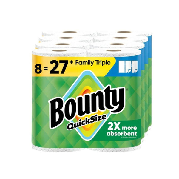 8 Family Triple Rolls (=27 Reg) Bounty Paper Towels