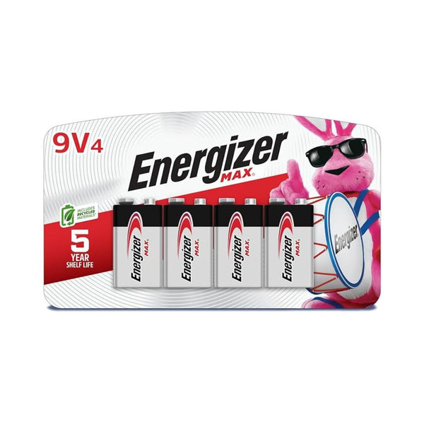4-Pack Energizer 9 Volt Alkaline Batteries