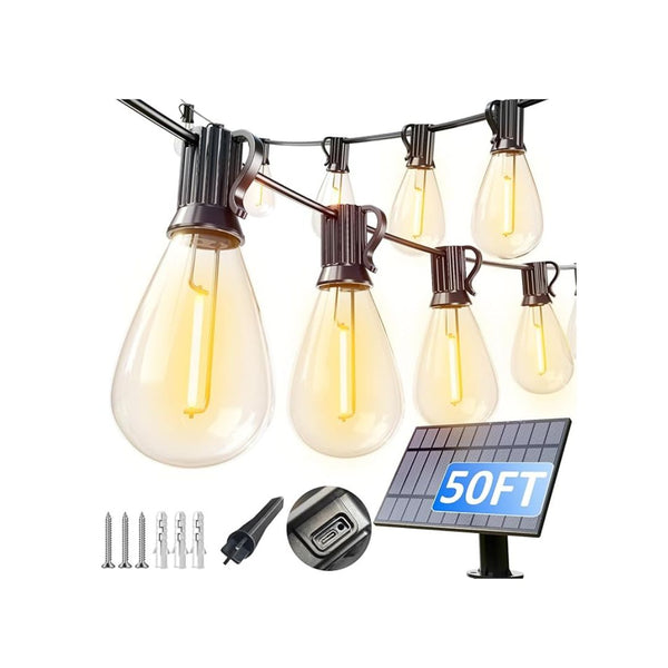 50FT Solar Outdoor String Lights