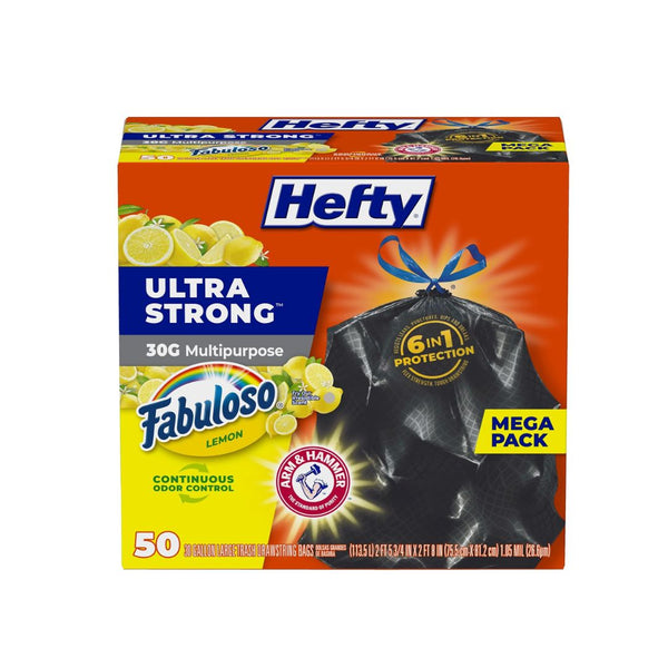 50-Count Hefty Ultra Strong 30 Gallon Trash Bags