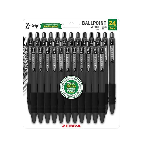 24-Pack Zebra Z-Grip Ballpoint Pens