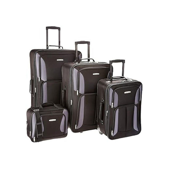4 Piece Rockland Fashion Softside Luggage Set