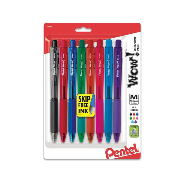 8-Pack Pentel Wow! Retractable Ballpoint Pens
