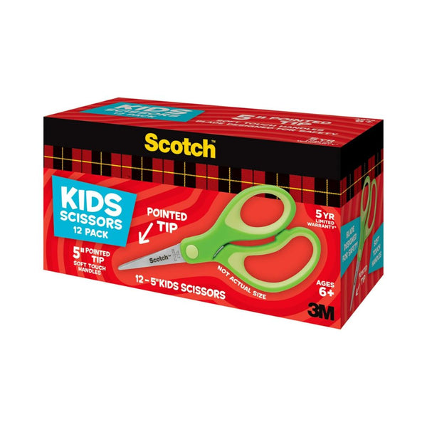 Scotch 5-inch Soft Touch Pointed Tip Kids Scissors