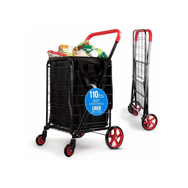 SereneLife Folding Utility Shopping Cart