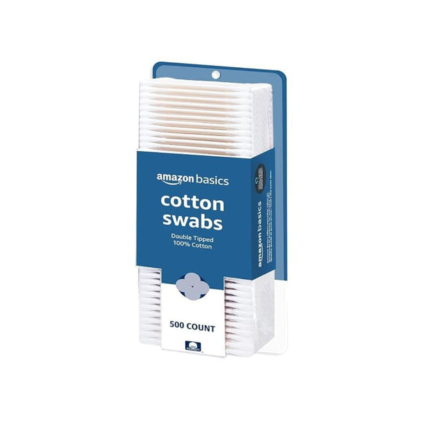 500-Count Amazon Basics Double-Tipped Cotton Swabs