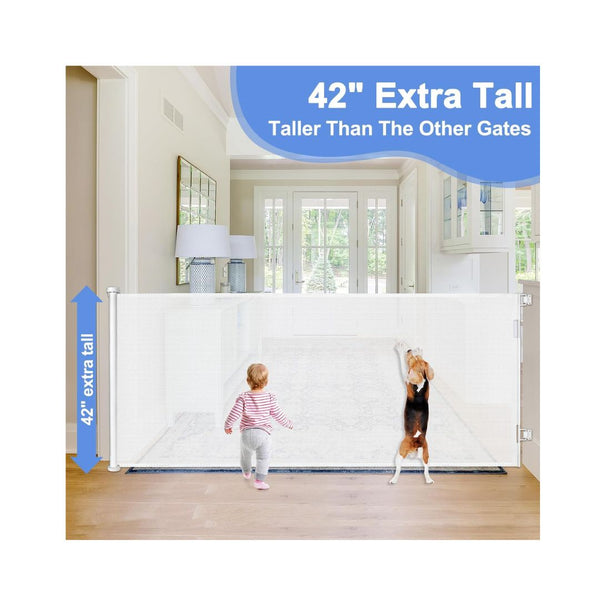 42in Tall x 115in Extra Wide Retractable Baby Gate