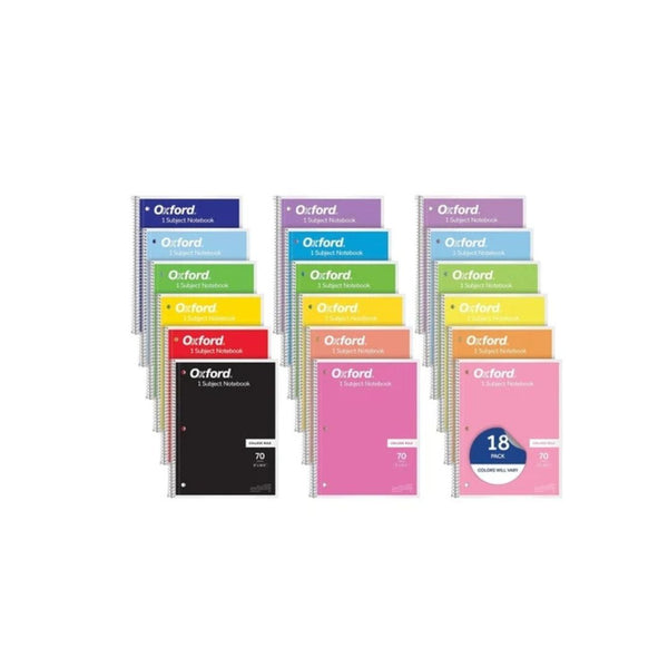 18 Oxford College Ruled Spiral Notebooks