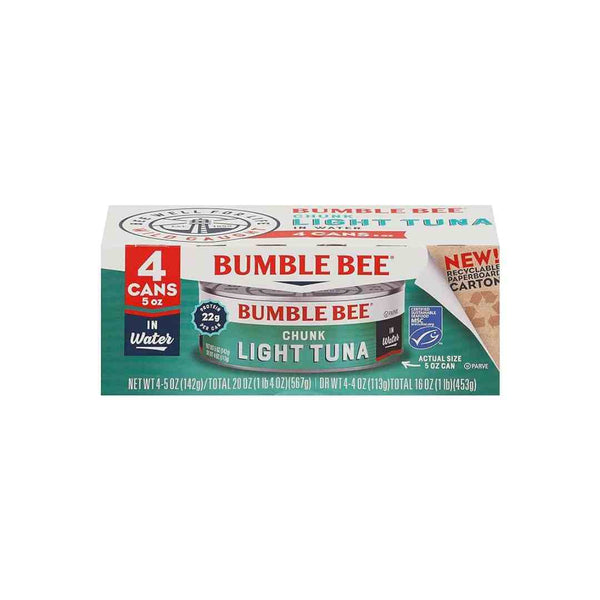 4 Cans of Bumble Bee Chunk Light Tuna In Water