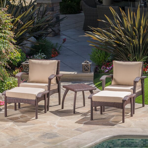 5-Piece Red Barrel Studio Outdoor Seating Group with Cushions