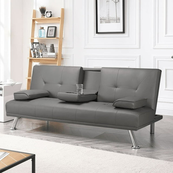 Renwick Modern Faux Leather Futon