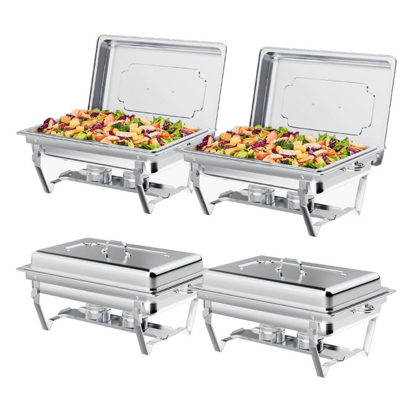 4-Pack 8QT Stainless Steel Chafing Dishes