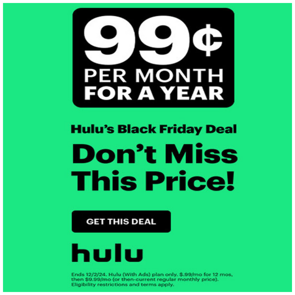 Hulu Cyber Monday Deal