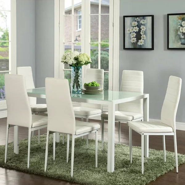7 Piece Glass Top Dining Set