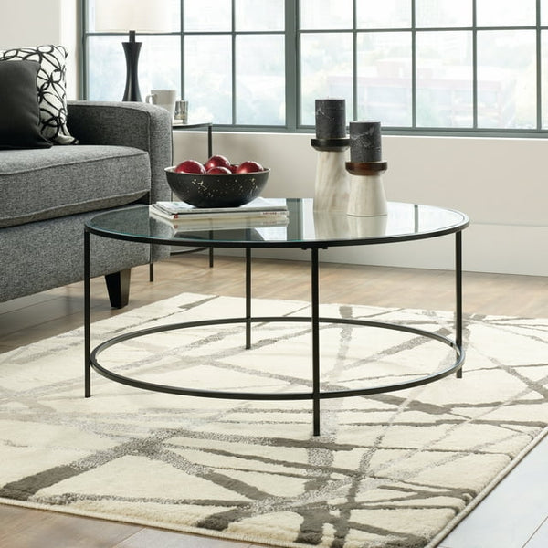 Sauder Harvey Park Round Glass Top Coffee Table