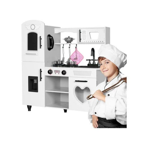 Wooden Play Kitchen Set with Lights & Sounds
