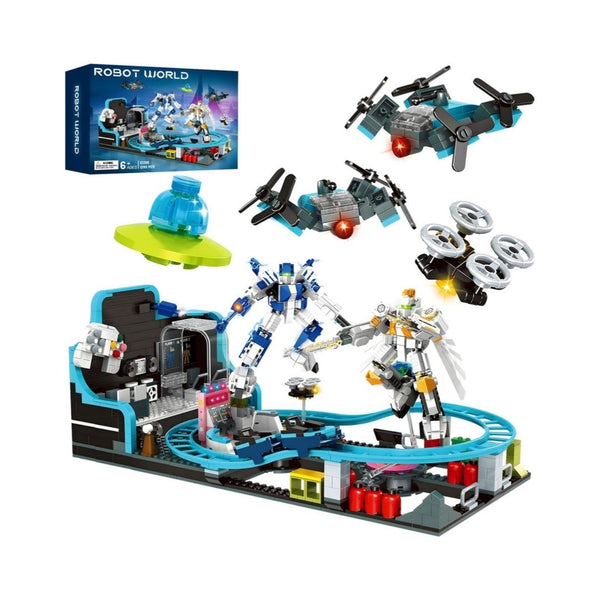1,293-Piece Space Roller Coaster Robot STEM Building Toy