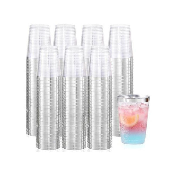 200 Silver Plastic Cups