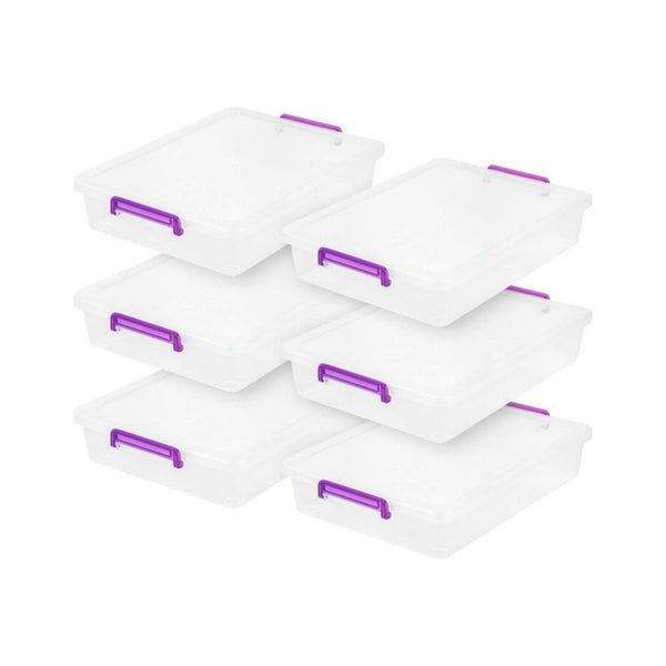 6-Pack IRIS USA 6 Qt. Plastic Container Bins with Lids