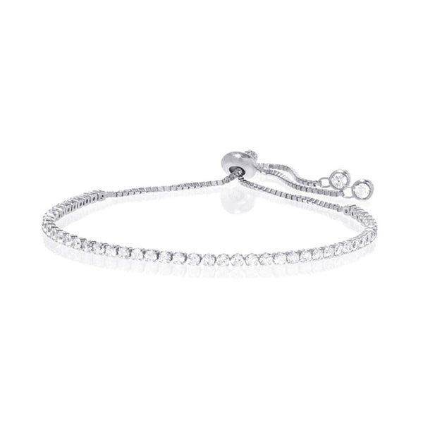 Amy and Annette 14K White Gold Adjustable Tennis Bracelets