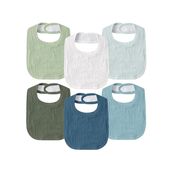 6 Baby Muslin Cotton Drool Bibs