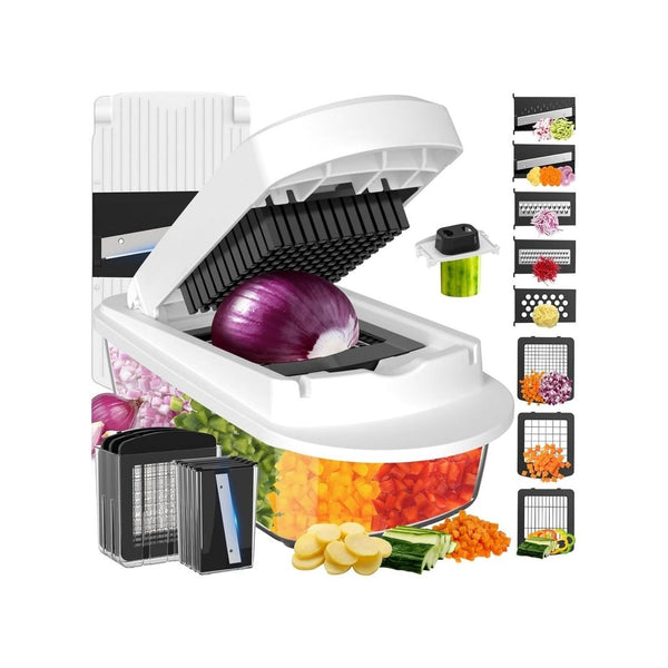8 Blade All-in-1 Vegetable Chopper Mandoline Slicer w/ Container