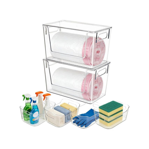 Set of 6 Clear Plastic Storage Bins – simplexdeals