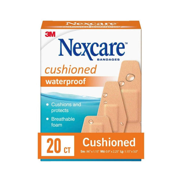 20 Count Nexcare Waterproof Cushioned Bandages