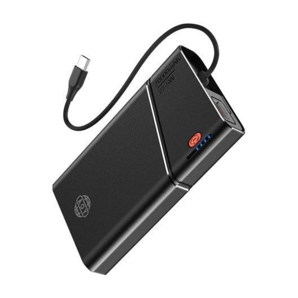 20000mAh Power Bank With Built-in USB-C Cable