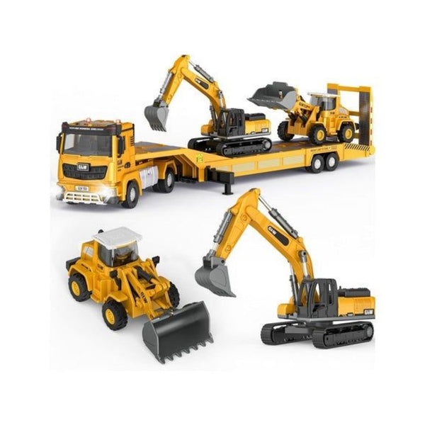Semi Truck, Excavator & Bulldozer Construction Toy