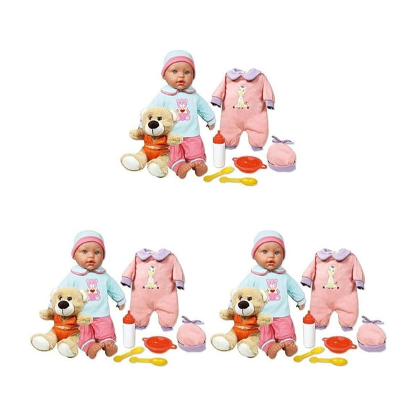 3-Pack 8-Pc Lissi: Baby Doll Billie & Little Bear Set