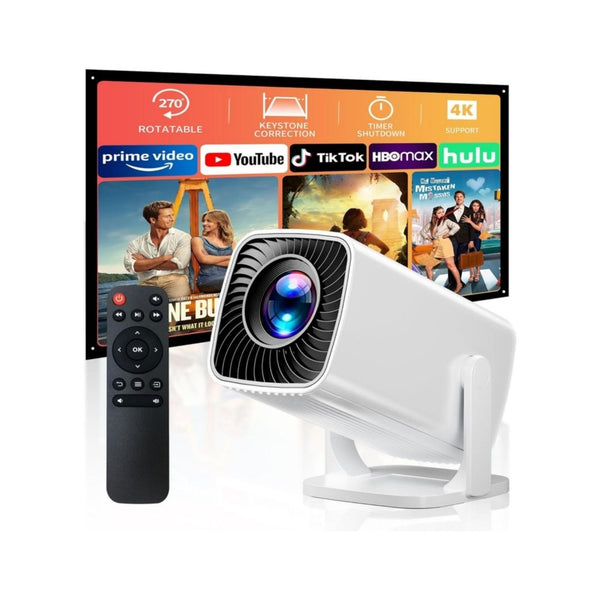 4K Short Throw Mini Projector with Rotating Stand