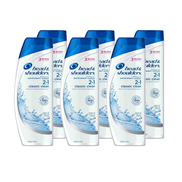 Pack of 6 Head and Shoulders 2-in-1 Anti-Dandruff Shampoo + Conditioner