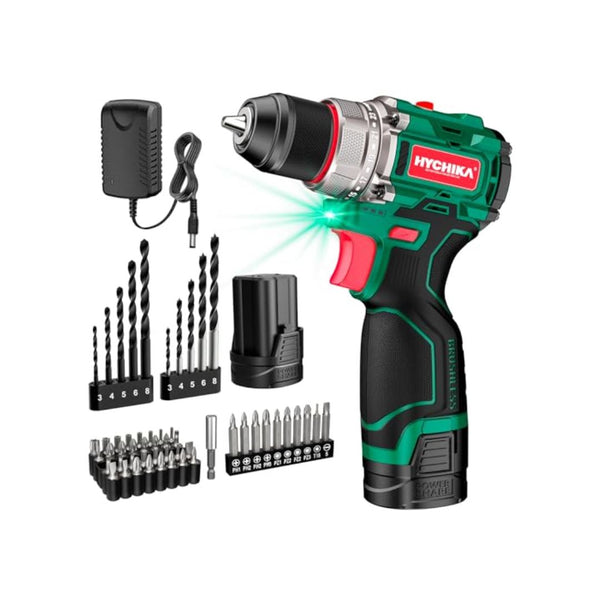 Brushless Cordless Drill Set with LED Light
