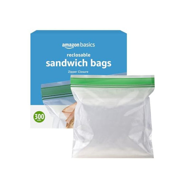 300 Amazon Basics Double Zipper Sandwich Bags