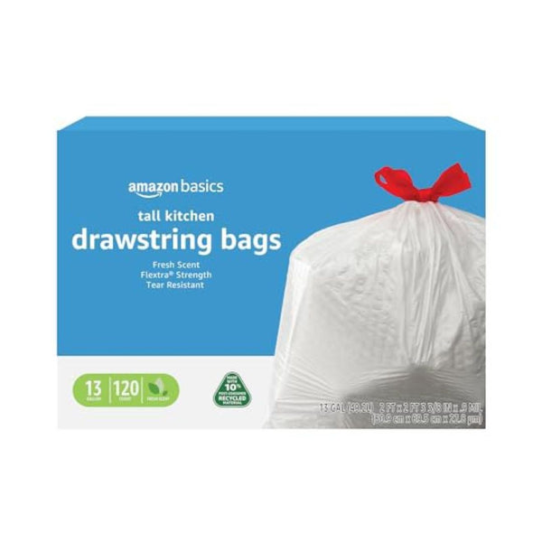 120 Pack Amazon Basics 13 Gallon Kitchen Trash Bags