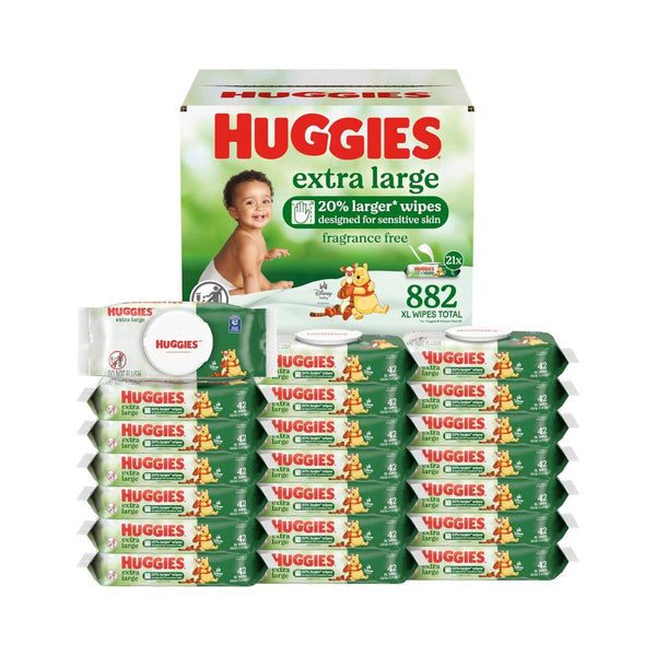 8 Fliptop Packs Huggies Extra Large Baby Wipes