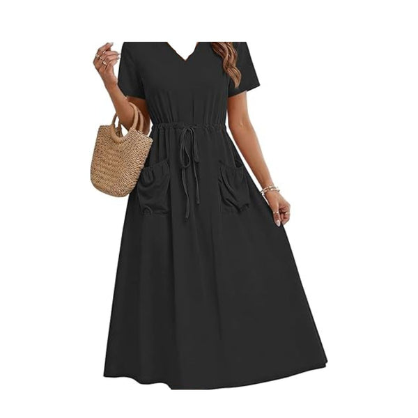 Womens V-Neck Maxi Dress (Many Colors)
