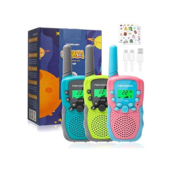 3 Rechargeable Walkie Talkies with Flashlight