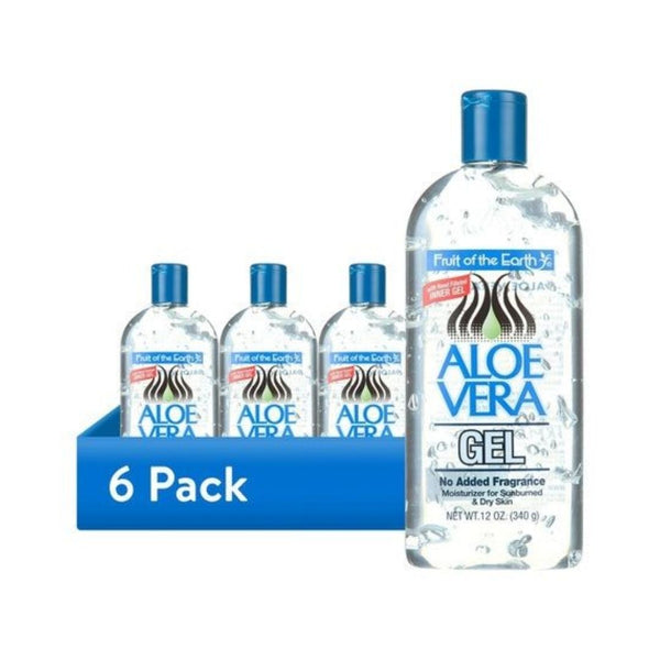 6 Bottles Fruit of the Earth Aloe Vera Moisturizing Gel