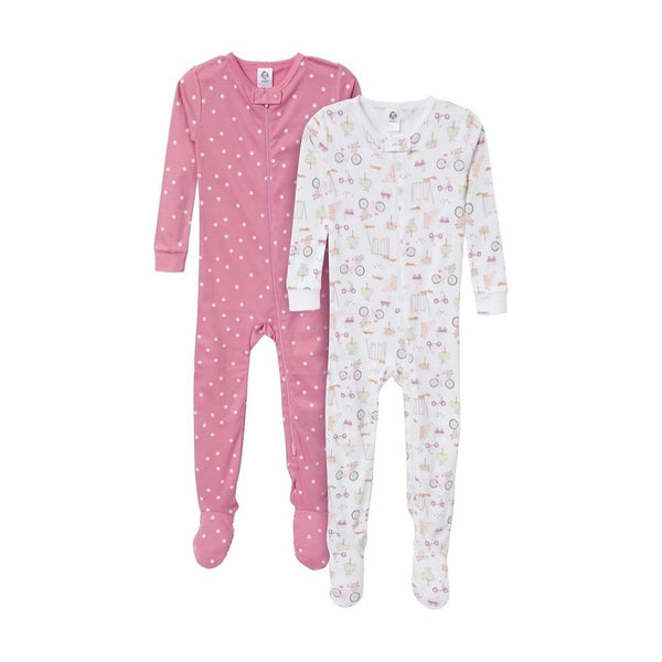Gerber Baby Girls’ 2-Pack Footed Pajamas