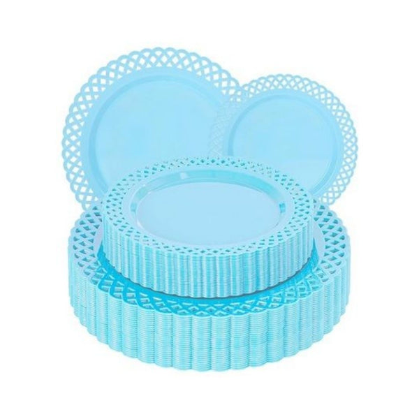 60-Pc Plastic Plates Set