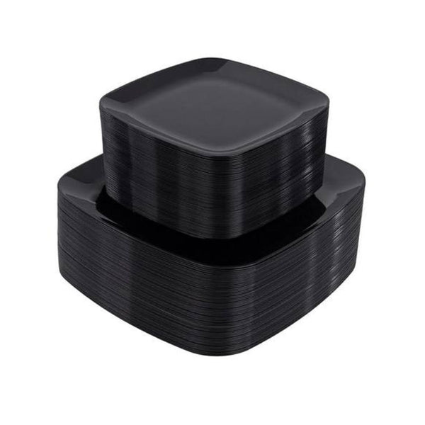 100-Pcs Square Plastic Plates