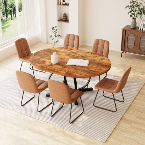 Extendable Modern Dining Table and 6 Chairs Set