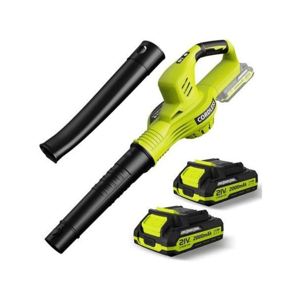 Powerful Cordless Leaf Blower with 2 Batteries & Charger