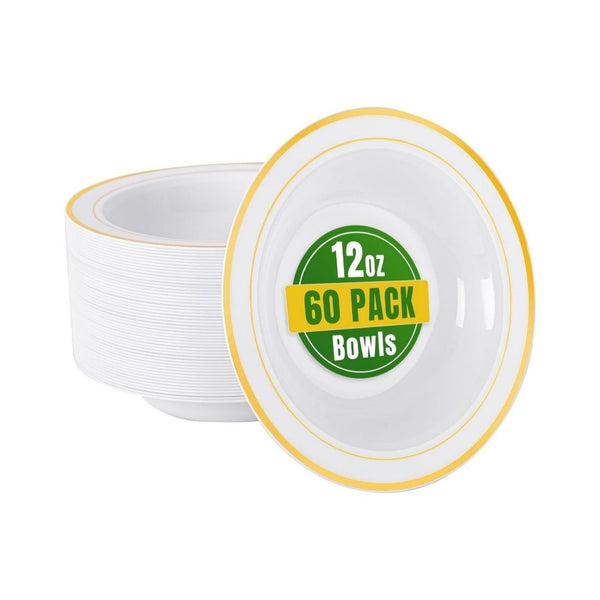 60 Pack Plastic Bowls