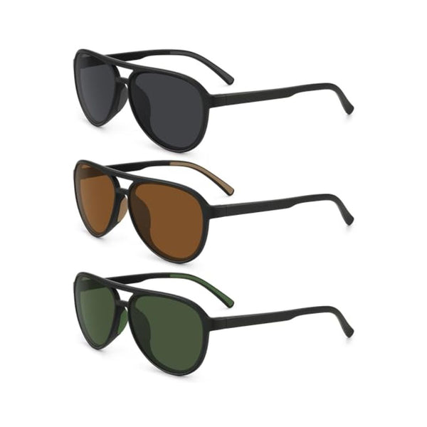 3-Pack Polarized Aviator Sunglasses