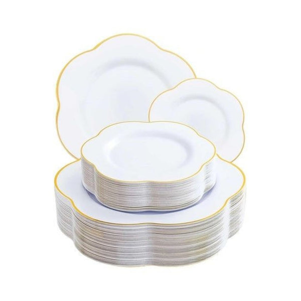 100 Heavy Duty White Plastic Plates