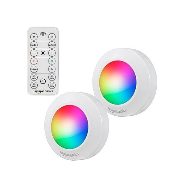 2 Pack Amazon Basics LED Puck Lights